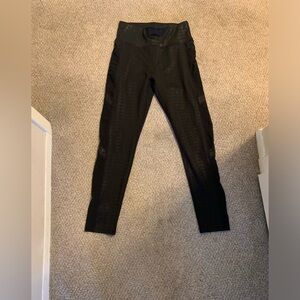 Leggings with mesh side detail.